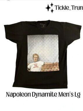 ⭐️ Vintage Napoleon Dynamite Lg Black T-Shirt